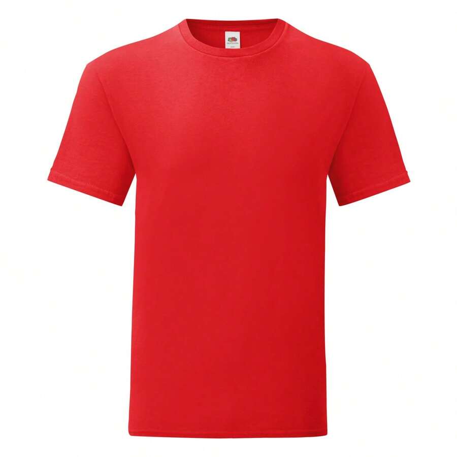 Fruit Of The Loom Mens Iconic T-Shirt - Red - View 1