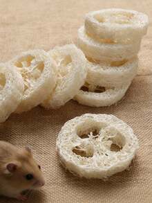 Happy Small Pet Rabbit Hamster Teething Toy, Exquisite Luffa Crown Teething Toy, Handmade Material Toy, Small Pet Toy, Birthday/Holiday Gift - View 4