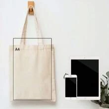 Tas Tote Kanvas Polos, Tas Polos Sublimasi DIY, Cocok untuk Kerajinan Lukis, Tas Belanja dan Hadiah Serbaguna - MultiWarna - View 7