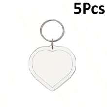 5/10/20/30Pcs Party Gift Creative Transparent Heart & Square Photo Frame Keychain Shell Acrylic Material Keychain Pendant Suitable For DIY Craft Enthusiasts, Placing Photos Of Loved Ones And Children, Phone And Car Key Pendant Decoration, Sister Gift, Christmas Gift - Multicolor - View 19
