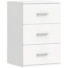 Nightstand With 3 Drawers, Side Table For Bedroom, MDF, White - 白色 - 查看 1