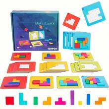 1 Set Quick-Win Square Puzzle Rapid Assembly Board Game, Wooden Tabletop Game For Children's Logical Thinking And Concentration - Multicolor - View 9