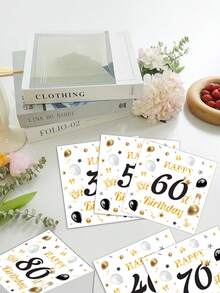 20張/組 30-80歲生日慶祝面紙，年齡派對一次性面紙，派對面紙 - 查看 3