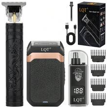 LQT 家用理髮工具組 (5件/4件/3件/2件/1件)，迷你無線理髮器套裝，鬍鬚修剪器、刮鬍刀和耳/鼻毛修剪器，USB 充電，男士理髮工具，適用於個人、家庭和理髮店使用，理想的男士禮物，父親節禮物 - 查看 16