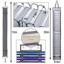 Vinyl Roll Holder 24 Compartments Hanging Vinyl Storage Organizer Wall Mount Craft Organizers and Storage Foldable Vinyl Roll Storage Plastic Bag Holder Rack for Craft Room - Gris - Ver 3