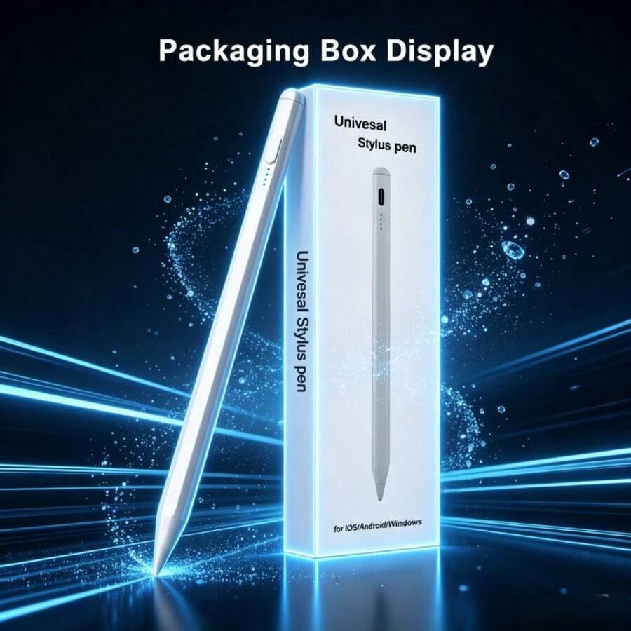 4pcs/Set (1 Stylus + 2 Tips + 1 Charging Cable) Universal Active Stylus Pen Set - Compatible With IPad/Android Phones And Tablets, Tilt Sensitivity And Palm Rejection, Smooth Writing, Fast Charging, High Precision High Sensitivity Capacitive Stylus Pen