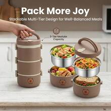 Portable 304 Stainless Steel Thermal Lunch Box, Sealed Leak Proof Bento Box, Dishwasher & Microwave Allowable,Reusable Fruit Salad Food Storage Container, Suitable For Student And Adult Use In School, Office,Picnic, Travel,Back To School - Multicolor - View 7