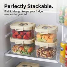 Multi-Functional Transparent Plastic Compartment Food Storage Box, Refrigerator Multi Grids Sealed Fresh-Keeping Box With Cover, Large Capacity Reusable Vegetables FruitsIngredient Container, Microwave Heatable, Kitchen Food Storage And Organization - Multicolor - View 9