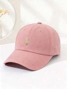 1pc Outdoor Embroidered Floral Baseball Cap, Suitable For Spring, Summer, Autumn And Winter, Adjustable Sun Protection, Essential For Women's Vacation And Travel,Beach,Festival - Multicolor - View 7