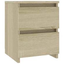 vidaXL Nachttisch Helle Eiche Khaki 30 x 30 x 40 cm Holzwerkstoff, Rustikale Nachtkommode, kompakter Stauraum, praktischer Tisch für das Schlafzimmer, Möbelstück aus Holz - hellbraunes Khaki - Übersicht 2