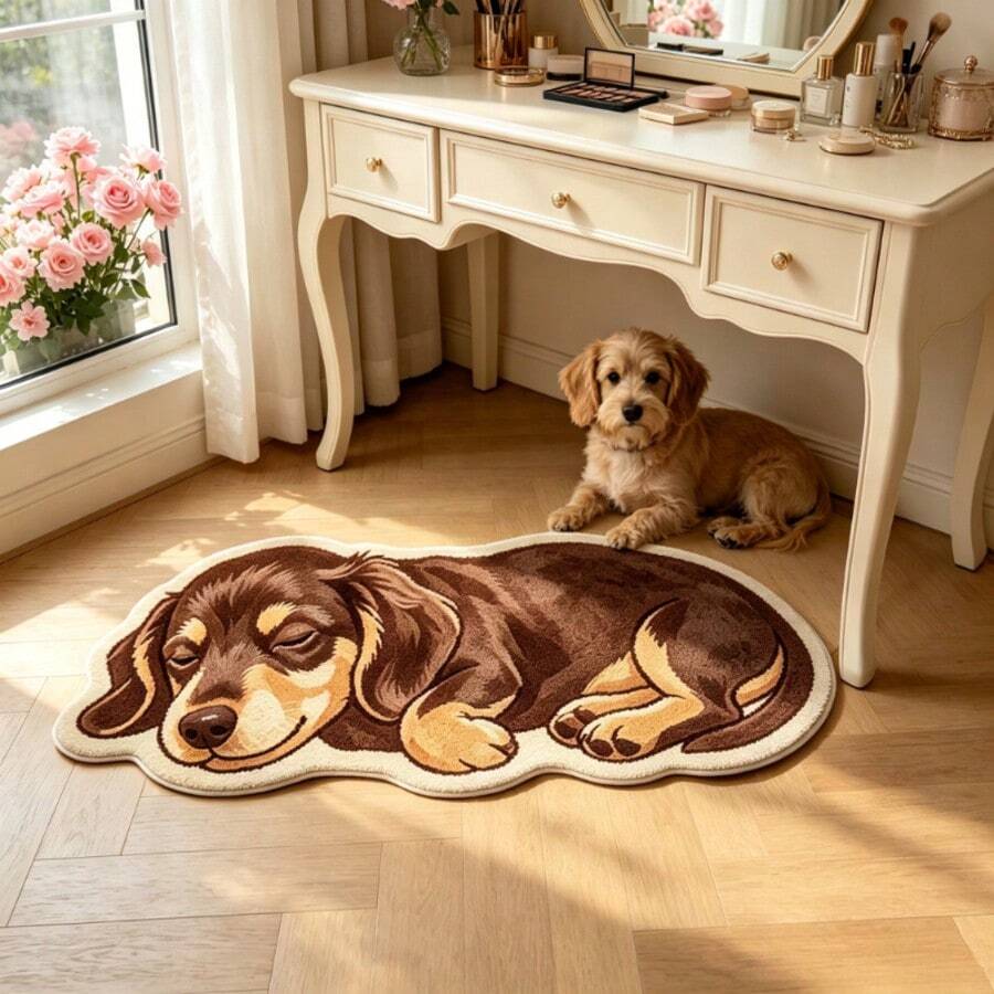1 pieza Alfombra asimétrica con formas variadas de perro lindo, alfombra decorativa suave y adorable de estilo infantil, alfombra asimétrica de diseño único, alfombra de dibujos animados lindos, decoración de dormitorio, alfombra pequeña, alfombra, decoración del hogar, alfombra de sala de estar, alfombra pequeña de sala de estar, alfombra para exteriores, alfombra lavable, todas las estaciones, primavera, verano, otoño, invierno, alfombra decorativa, adecuada para Navidad, accesorios de baño, conjunto de decoración de habitación, la medición manual puede tener un error de 1-5 cm, por favor tenga cuidado antes de comprar.