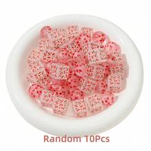 10 Buah Manik-Manik Akrilik Transparan Motif Buah Buram Bentuk Persegi/Bulat, Cocok untuk Dekorasi Rumah, Pembuatan Perhiasan DIY, dan Kerajinan Tangan Kreatif Lainnya - MultiWarna - View 18