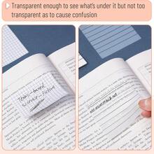 6packs/7packs/12packs Multi-Color Transparent Waterproof PET Lined Blank Self-Adhesive Sticky Note Set, Fluorescent Regular Color Series With Grid Pattern Memo Pads, Office Study Daily Recording, Document Marking Stationery Supplies School Supplies - one-size - View 4