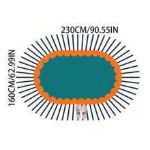 1pc Peacock Green Oval Living Room Carpet, Area Rug, Living Room Carpet, Small Area Rug, Mat, Home Decor, Large Living Room Carpet, Living Room Home Decor, Room Decor, Washable Carpet - Multicolor F - View 18