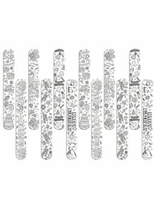 32/16/10/4件生日主題著色頁，派對小禮品，生日派對互動獎品，派對禮物，非常適合填充生日禮物袋（不含其他配件） - 黑與白 - 查看 5