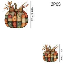 1/2/3PCS Durable Washable Iron-On Transfer, Plaid Patchwork Pumpkin Linen Bow Autumn Leaf Wheat Berry Button Pattern Mixed Color Heat Transfer, Vinyl Print, Heat Transfer Sticker, Iron-On Transfer Sticker Applique - Iron-On Suitable For Pillows, DIY, Backpacks, T-Shirts, Canvas Bags, Sweatshirts, Jeans, T-Shirts, Clothing, Sewing Supplies - Multicolor - View 4