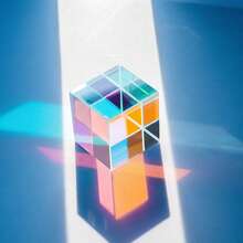 1pc Colorful Artificial Crystal Prism, Optical Glass X Cube, RGB Combination Dispersion, Educational Gift, Suitable For 14 Years Old And Above, Mixed Colors, Glass Material, Novelty Prism - Multicolor - View 10