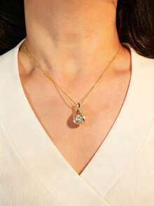 HALPIO 1pc Sparkling Moissanite Infinity Symbol Necklace, 8mm Main Stone & 1.2mm Accent Stones, Elegant Infinity Style Design, Women's Personalized Jewelry - CU-nM-025 - View 4