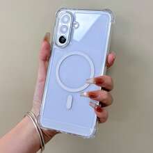 磁吸充電手機殼 適用於 Galaxy A57 A37 A17 A07 A56 A36 A26 A16 A06 A15 A35 A55 S25 FE S26 Ultra S25 Ultra 透明壓克力薄型保護殼 - 無色 - 查看 9