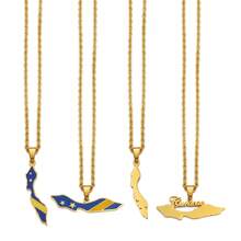 1Piece Curacao Pendant Twisted Chain Necklace For Women Men Stainless Steel Jewelry - Multicolor - View 1