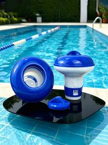 1/2 piezas Dispensador automático de productos químicos para piscina, caja de piscina, dispensador flotante de productos químicos para piscina, ligero y portátil, adecuado para fiestas en la piscina, natación, deportes acuáticos, suministros de limpieza de piscina, esencial de verano, esencial de viaje. Dispensador flotante, limpiador de piscina - multicolor - Ver 2
