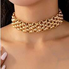 1 Gold Thick Chain Necklace For Teenagers - Multicolor - View 5