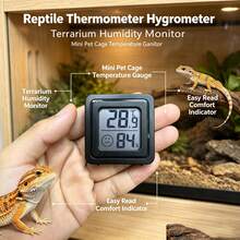 Reptile Enclosure Thermometer And Hygrometer, Digital Display, High-Precision Temperature And Humidity Monitor. A Practical Father's Day Gift For Reptile Enthusiasts (Batteries Included). - A - View 8
