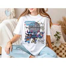 Funny Cartoon Anime Galaxy's Edge Sweater Disney T-Shirt Mandalorian Shirt Stitch Tee - 白色 - 查看 3