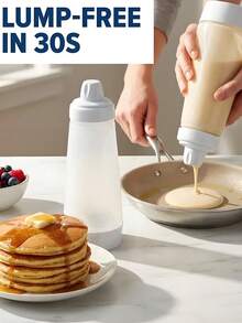 1PC Pancake Batter Dispenser With Whisk Ball & Stand Base - Easy To Operate, Time-Saving, Large Capacity, Easy To Clean, Detachable Base, No-Mess Batter Mixer Dispenser, Versatile For Pancakes, Crepes, Waffles, Muffins, Qatayef, Cupcakes & More - 彩色 - 查看 10
