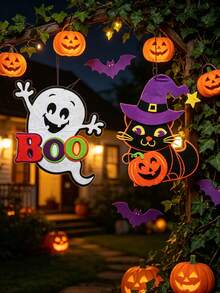 16pcs/Set Halloween Felt Ornaments And Decorations, Party Door And Window Wall Decorations, Patio Decorations, Festive Decorations, And Holiday Atmosphere Items. - A - View 1