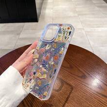 3D Imitation Embroidery  17 Phone Case With Fine Glitter Powder, Anti-Drop Protective Cover For Apple 15 Pro Max - Large-pore Glitter Transparent Case - ZJ3478 - View 4
