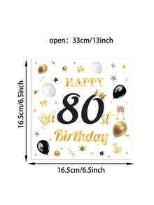 20張/組 30-80歲生日慶祝面紙，年齡派對一次性面紙，派對面紙 - 查看 12