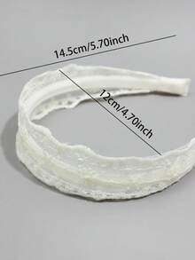 3件組花卉多彩女用精緻刺繡蕾絲髮帶，波浪邊設計時尚髮帶 - 彩色 - 查看 7