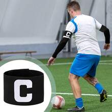 6pcs Durable Football Captain Armbands, Multiple Colors Available, Elastic Wear-Resistant Elastic Wrap Adjustable, Letter C Armband - Adjustable Nylon Arm Strap - Sports Training Sleeve Band, Exclusive For Football Captains In Matches And Training - C-shaped Armband - View 5