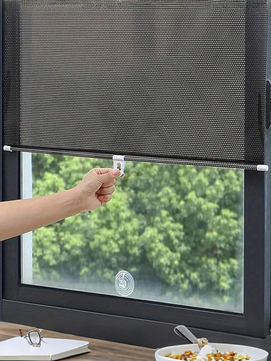 Blackout Roller Suction Cup Sunshade, UV Protection, Car Sunshade Roller, Windshield Sunshade, Home/Office Curtains, Windshield Protection, Privacy Protection, Suitable For Various Windows And Car Sunshades