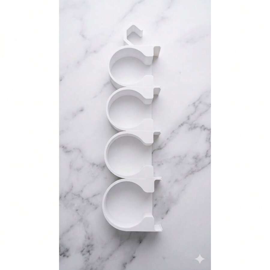 Customizable Modular Belt Organizer Hanger For Wardrobes And Closets - 4個白色單元 - 查看 1