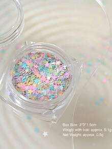 1Box Macaron Color Cute Star Shape Nail Sequin Glitter Dopamine Star Ultra Thin Paillette Nail Charm Y2K Decoration Accessories Nail Art DIY Nail Charms - Multicolor - View 7