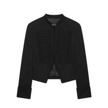 Seelio Spring/Autumn New Women's European And American Style Fashion Minimalist Versatile Knot Button Blazer Black - Black - View 3