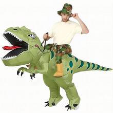 Inflatable Dinosaur Costume For Man Adult Cosplay Party Inflatable Ride On T-Rex Costume Blow Up Funny Costumes Halloween Christmas Carnival Party - Green - View 2