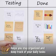 Kraft Paper & White Paper Sticky Note Set, 50 Sheets Per Book, Lined, Grid & Blank Multiple Styles Self-Adhesive Memo Pads, Suitable For Planner, Office, Student Notes & Stationery Use School Supplies - one-size - View 4