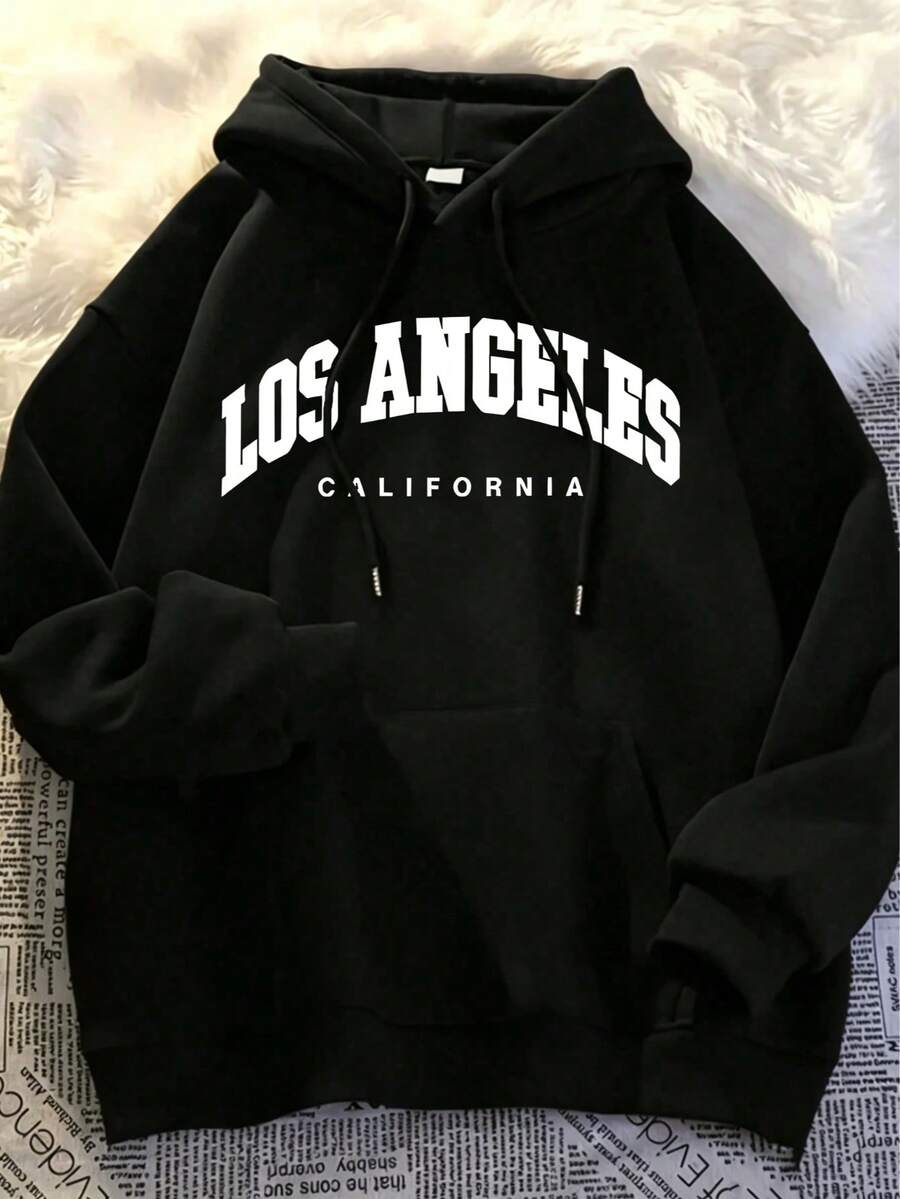 Men's Casual Hoodie - Urban Style For Going Out And Relaxing At Home - Minimalist Letter Print Hoodie For Men - Urban Fashion Sweatshirt - 白色 - 查看 1