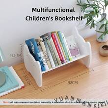 1pc Multifunctional Children's Book Storage Rack, Movable Simple Bookshelf, Desktop And Floor Standing Dual Use, Organize Textbooks And Reading Materials Neatly, Practical Home Learning Organizer - White - View 10