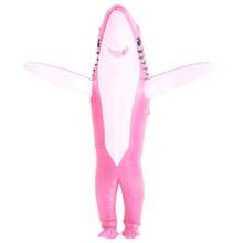 1pc Adult Inflatable Shark Costume, Suitable For Height 1.5-2m. Perfect For Christmas, Cosplay, Party, Stage Performance And Costume Party. - Pink Shark-l - View 8