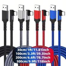 Tzlrxl 1條 USB-A 轉 Type-C 數據線（90°彎頭）– 相容於華為及更多智慧型手機（數據傳輸與充電） - 紫色 - 查看 3