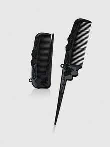 1 Peça Pente de Cabelo Gótico Vintage com Cauda de Borboleta Escura, Pequeno Presente Criativo, Pente Dobrável, Pente Portátil - Multicolorido - Visão 1