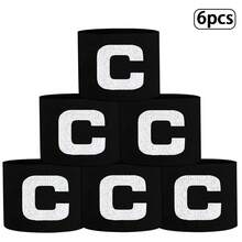 6pcs Durable Football Captain Armbands, Multiple Colors Available, Elastic Wear-Resistant Elastic Wrap Adjustable, Letter C Armband - Adjustable Nylon Arm Strap - Sports Training Sleeve Band, Exclusive For Football Captains In Matches And Training - C-shaped Armband - View 6