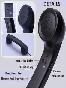 Retro Phone Handset For Type-C Devices Vintage Style Cell Phone Handset With Volume Control & Mic, Noise Reduction Wired Landline Handle Handset For Mobile Video Conferences,Calls,Meetings - View 4