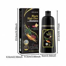 2PCS-500ml-Natural Herbal Hair Dye Shampoo -- 3-In-1 Rapid Hair, Nourishing, Cleansing & Moisturising, Smoothing Black Hair Coloring Shampoo For Women Men - 黑色 - 查看 12