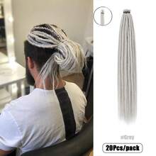 20 Strands 24 Inch Dreadlock Extensions Synthetic Hippie Single Ended Dreads Ombre Black 0.6 Cm Width Loc Extensions Reggae Style Crochet Hair For Men - Multicolor - View 21