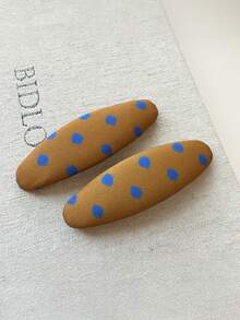 10piezas/2piezas/1 pieza Pinzas para el cabello de mujer de 7cm/2.76 pulgadas con lunares grandes, pinzas para el flequillo, pinzas laterales, accesorios para el cabello elegantes y versátiles, pinzas para el cabello simples y elegantes para uso diario, casual, fiesta, trabajo, vacaciones, maquillaje, combinación de atuendos, primavera, verano, otoño, invierno - Multicolor - Ver 17